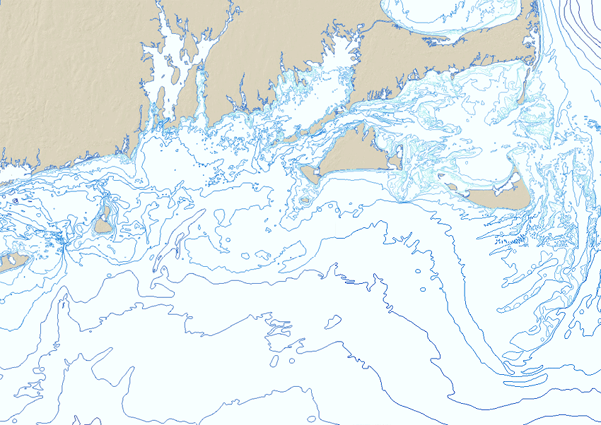 Map of Bathymetry Contours