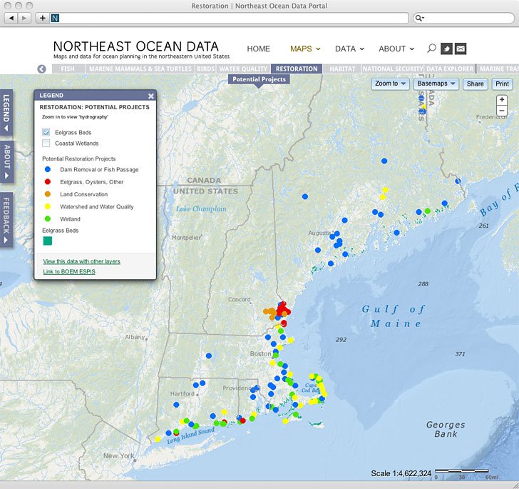 Screenshot of Restoration Map